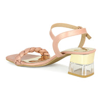 Braided Peach Translucent Heel Sandal | Design Crew