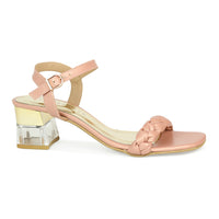 Braided Peach Translucent Heel Sandal | Design Crew