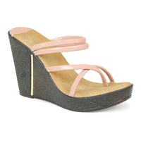 Chunky Wedge Slide Peach Sandal | Design Crew