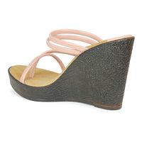 Chunky Wedge Slide Peach Sandal | Design Crew