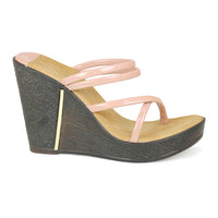 Chunky Wedge Slide Peach Sandal | Design Crew