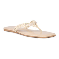 Braided Jewelled Flat Thong Sandal