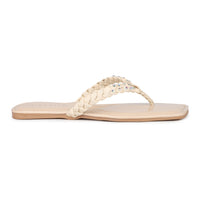 Braided Jewelled Flat Thong Sandal