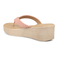 Ruched Thong Platform Sandal