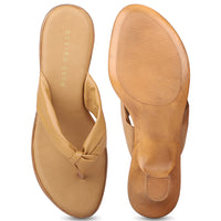 Soft Knotted Thong on Pu Sole With Kitten Heel