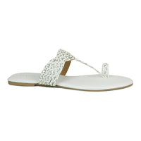 Braided Thong White Sandal | Design Crew