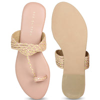 Braided Thong Peach Sandal | Design Crew