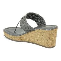 Braided T Strap Grey Wedge | Design Crew