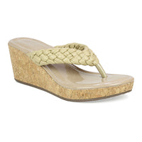 Braided Thongs Beige Wedge | Design Crew