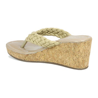 Braided Thongs Beige Wedge | Design Crew