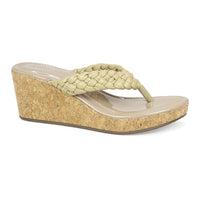 Braided Thongs Beige Wedge | Design Crew