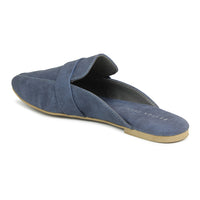 Faux Nubuck Mules With Saddle Strap