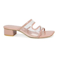 Translucent Vamp Strap Slide Sandal