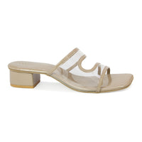 Translucent Vamp Strap Slide Sandal
