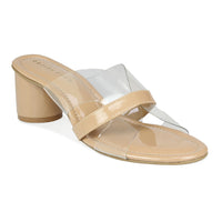 Translucent Vamp Strap Slide Sandal