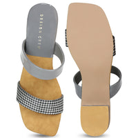 Textured Print Slide Sandal