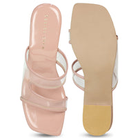 Translucent Vamp Strap Slide Sandal