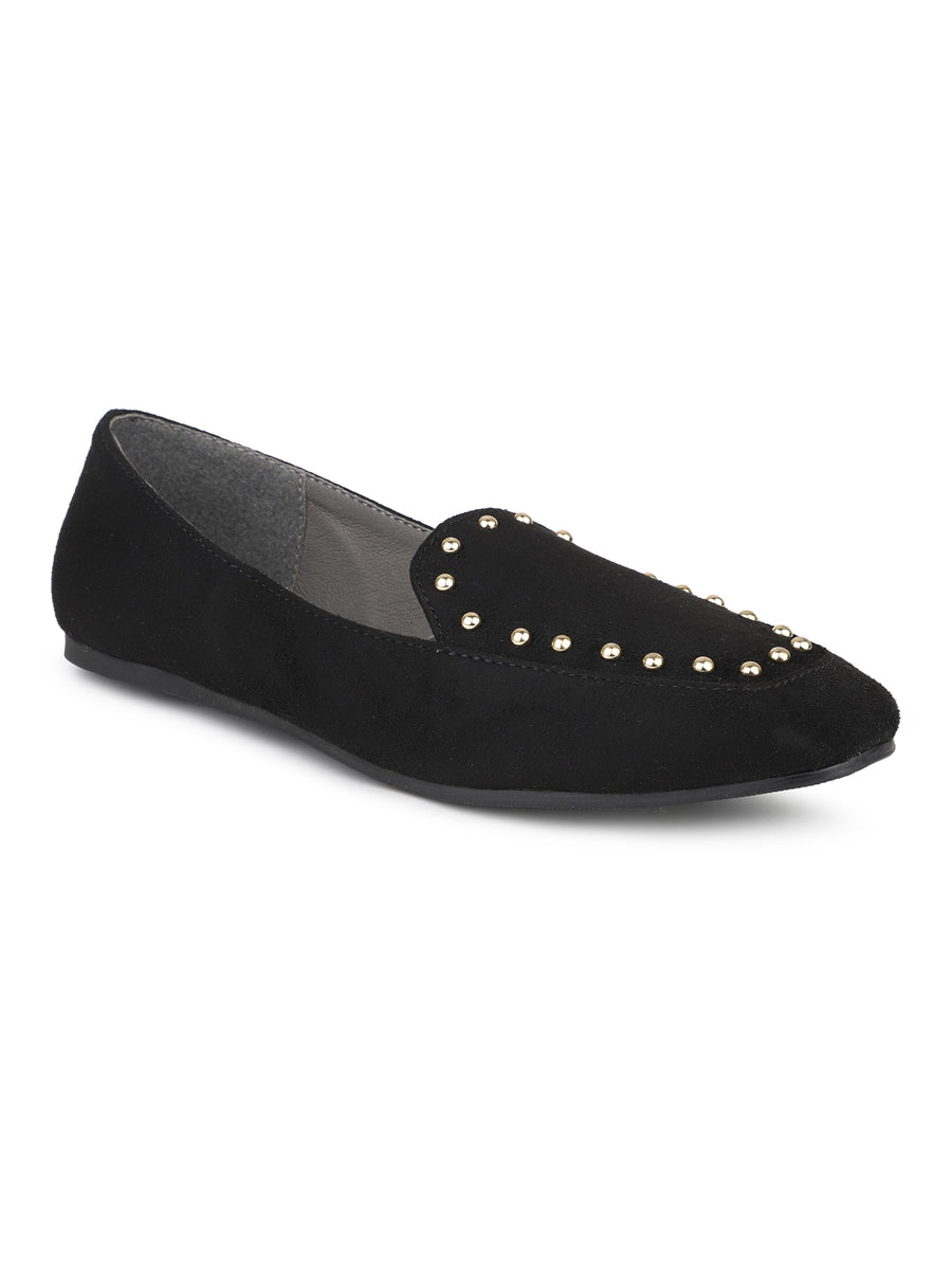 Loafers With Golden Studs & Wedge Sole