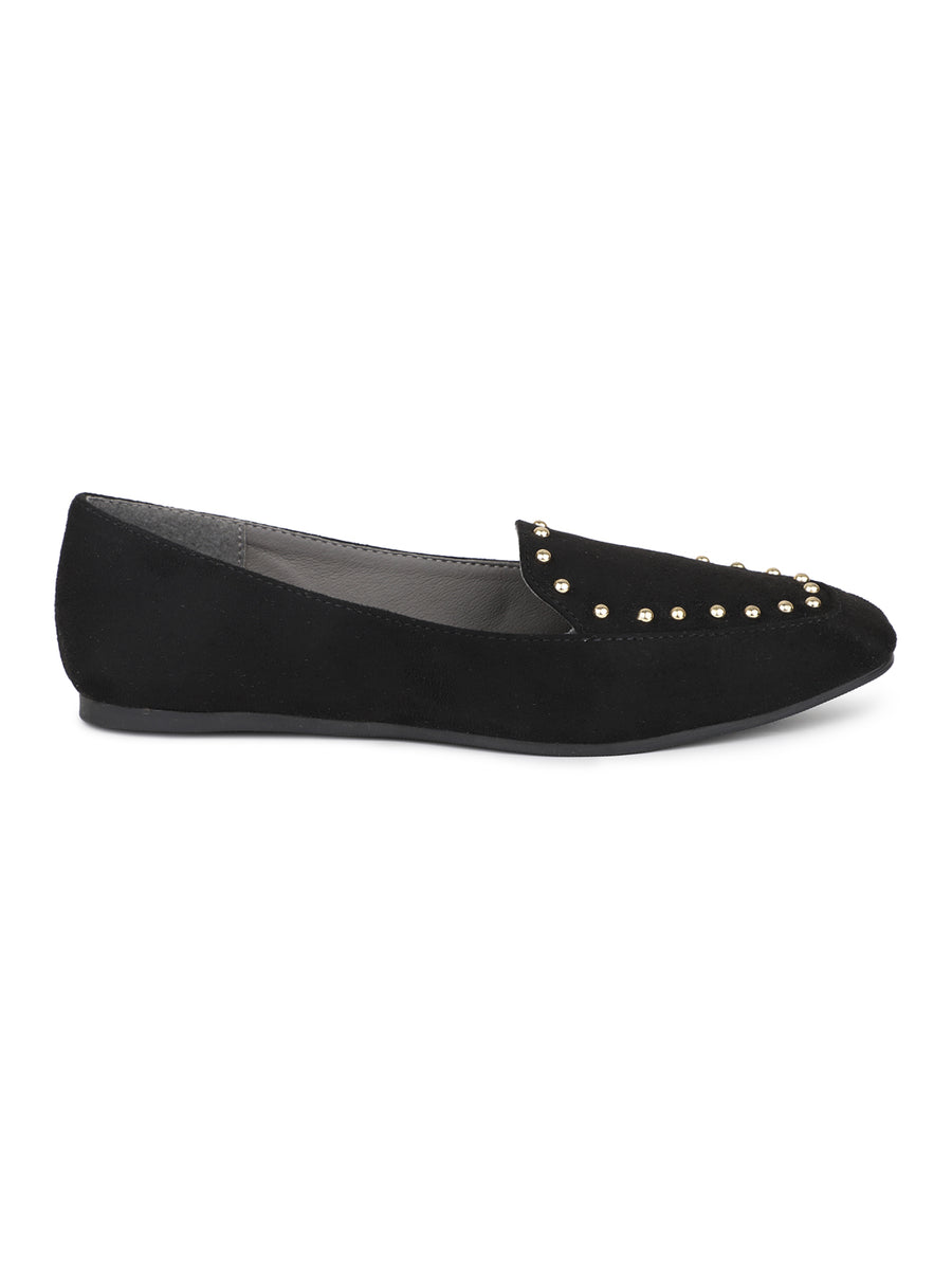 Loafers With Golden Studs & Wedge Sole