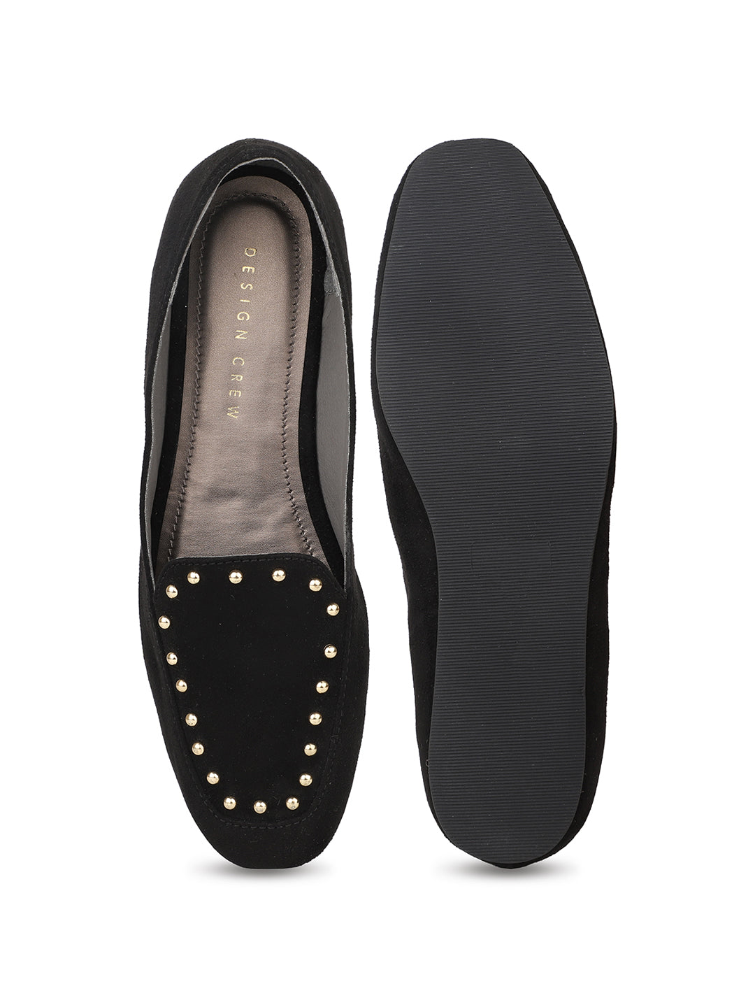 Loafers With Golden Studs & Wedge Sole