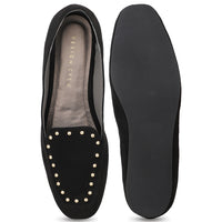 Loafers With Golden Studs & Wedge Sole
