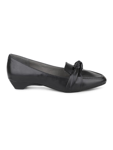 Square Toe Knotted Loafers on a Wedge Heel