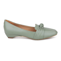 Square Toe Knotted Loafers on a Wedge Heel