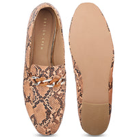 Reptile Paint Penny Loafer With Chain Accent