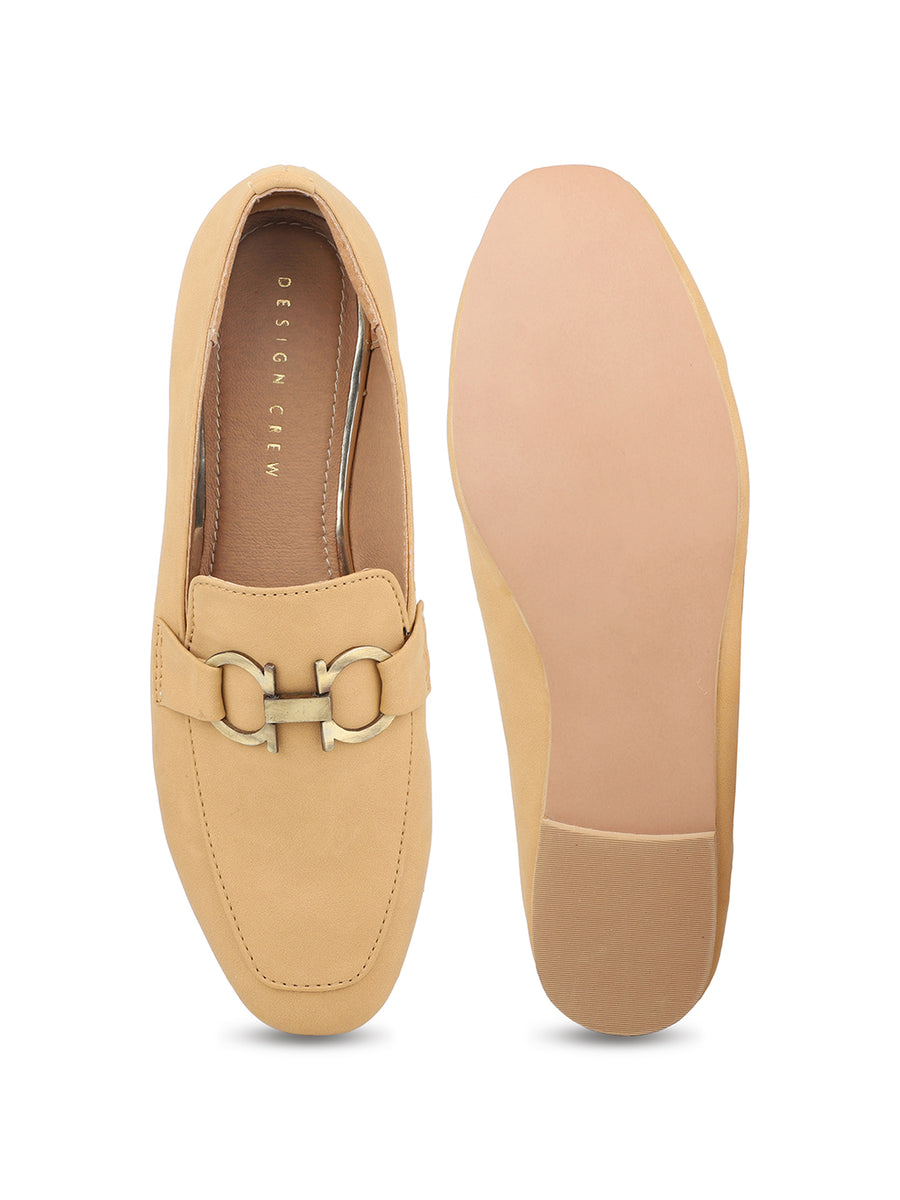 Classic Penny Loafers With Chunky Saddle Back