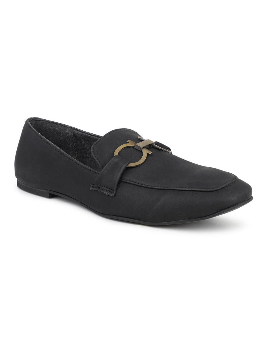 Classic Penny Loafers With Chunky Saddle Back