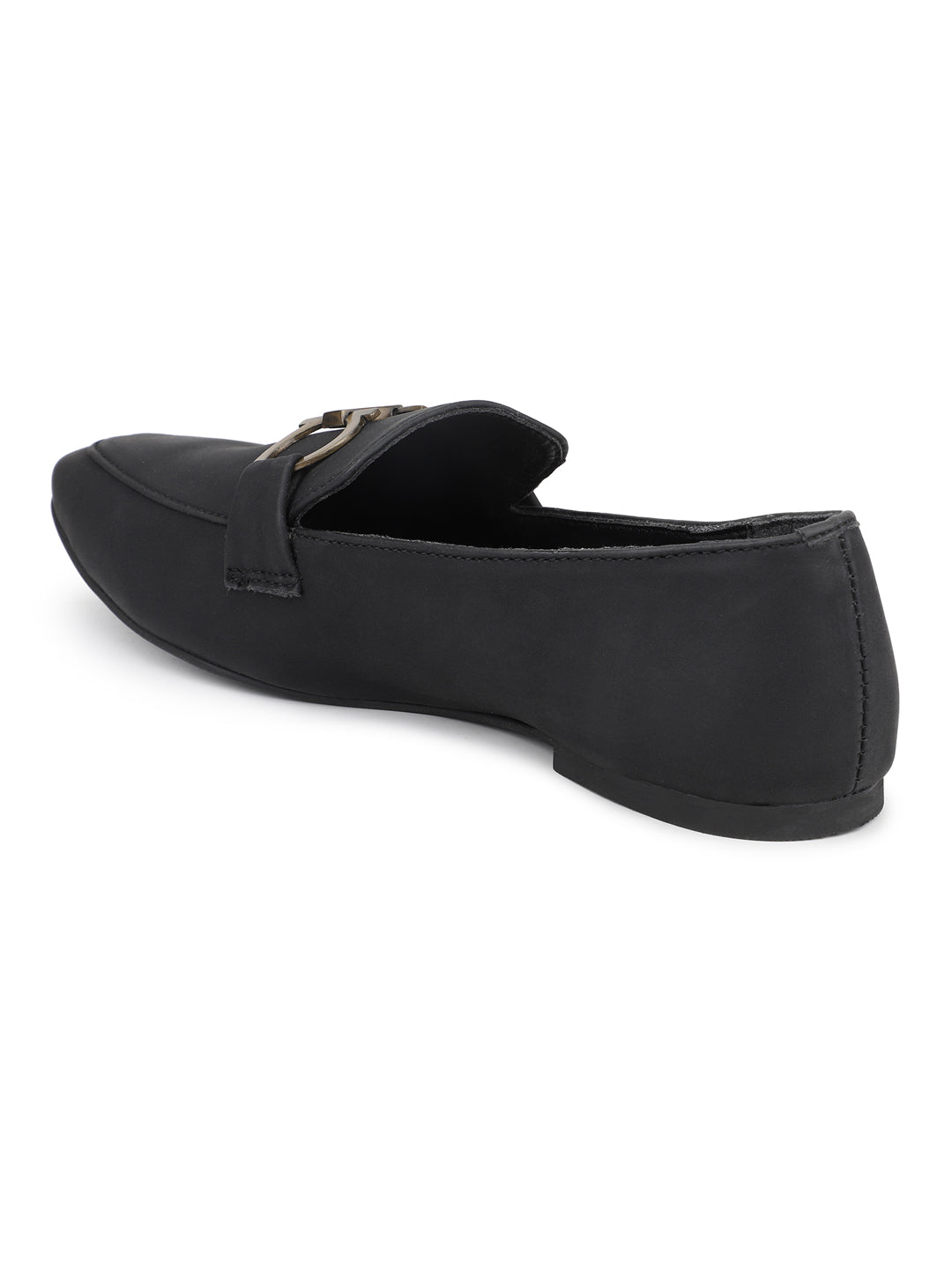 Classic Penny Loafers With Chunky Saddle Back