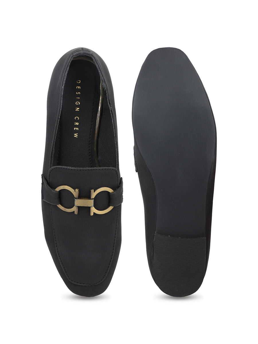Classic Penny Loafers With Chunky Saddle Back