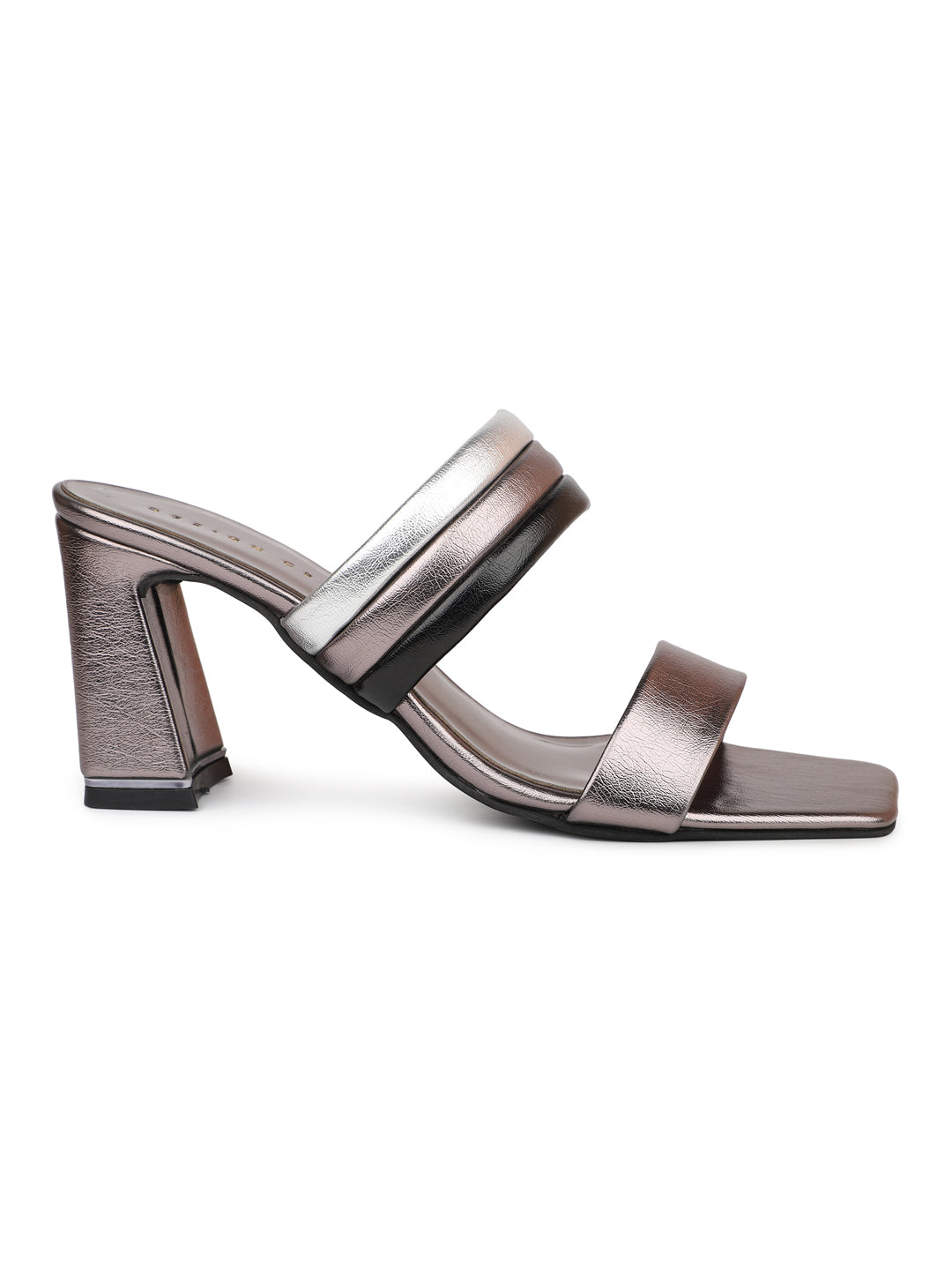 Classic Metallic Slides on a Block Heel