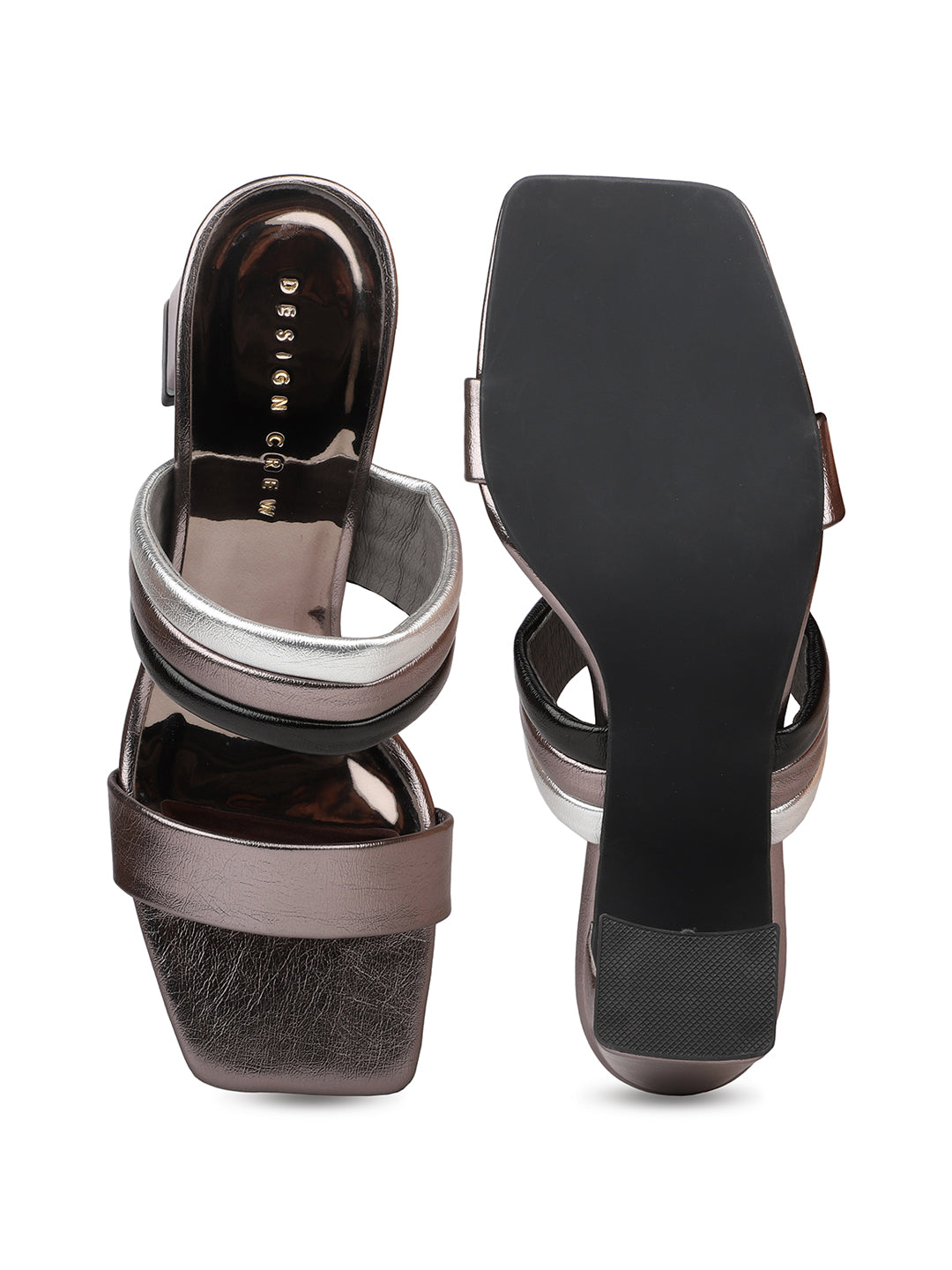 Classic Metallic Slides on a Block Heel