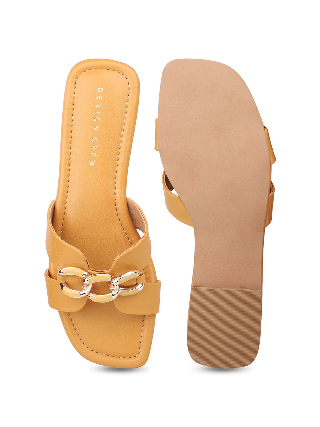 Classic H Syle Slide Sandal With Chain Detail