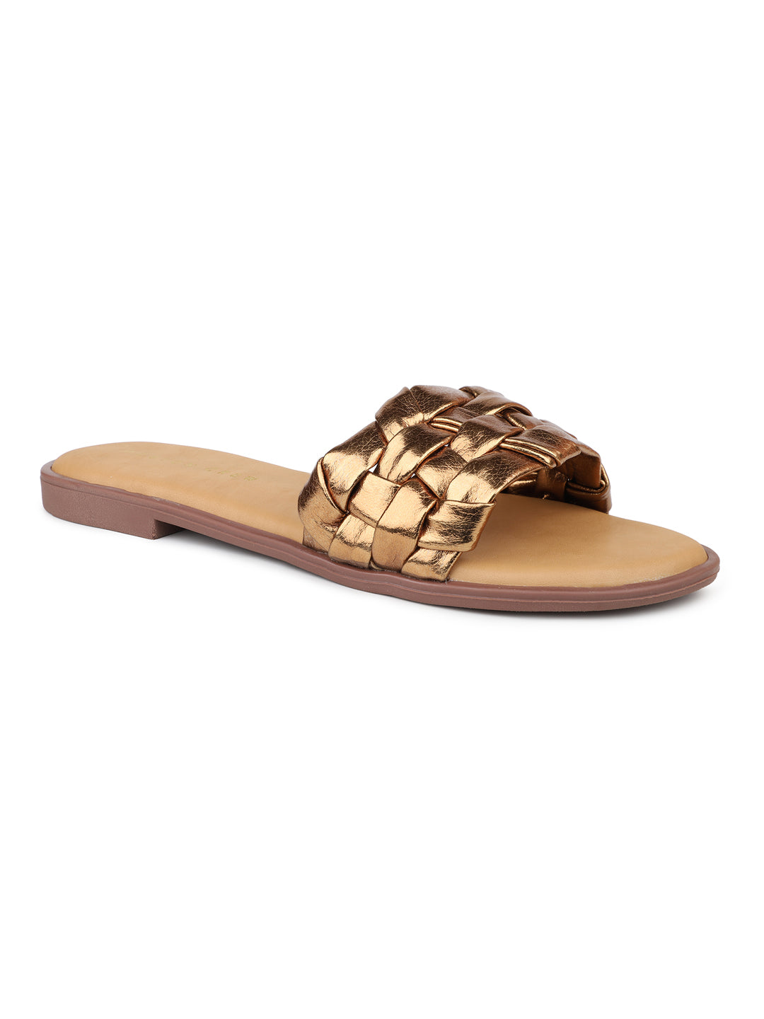 Braided Metallic Sandal on a Moulded Outsole