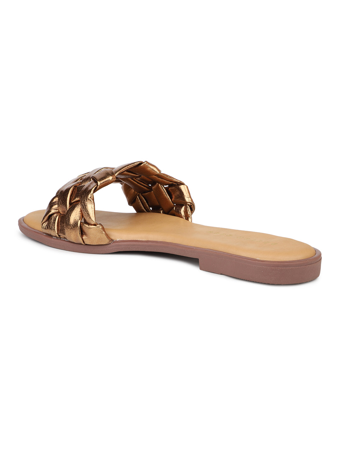 Braided Metallic Sandal on a Moulded Outsole