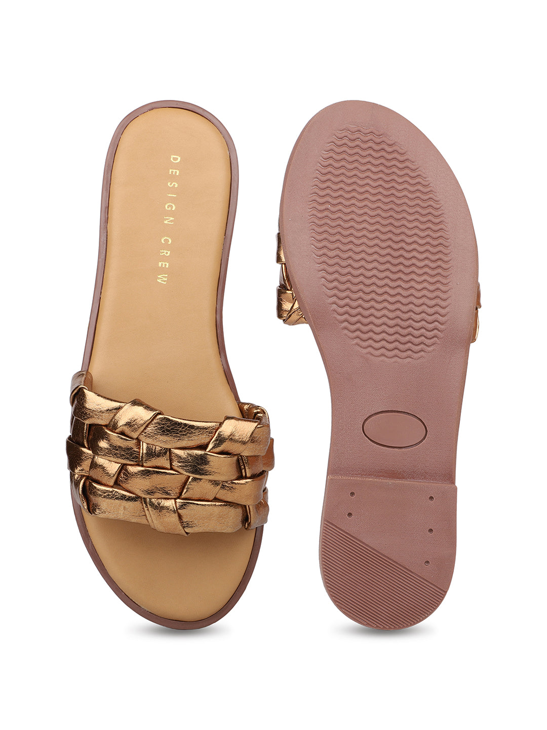Braided Metallic Sandal on a Moulded Outsole