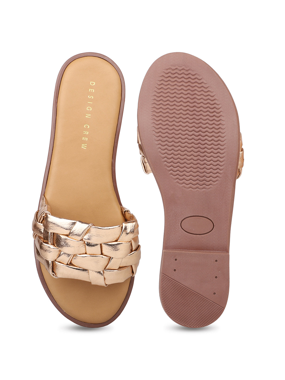 Braided Metallic Sandal on a Moulded Outsole