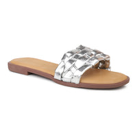 Braided Metallic Sandal on a Moulded Outsole