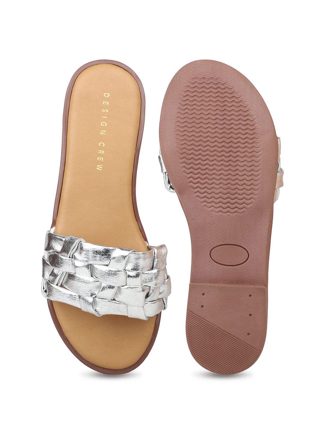 Braided Metallic Sandal on a Moulded Outsole
