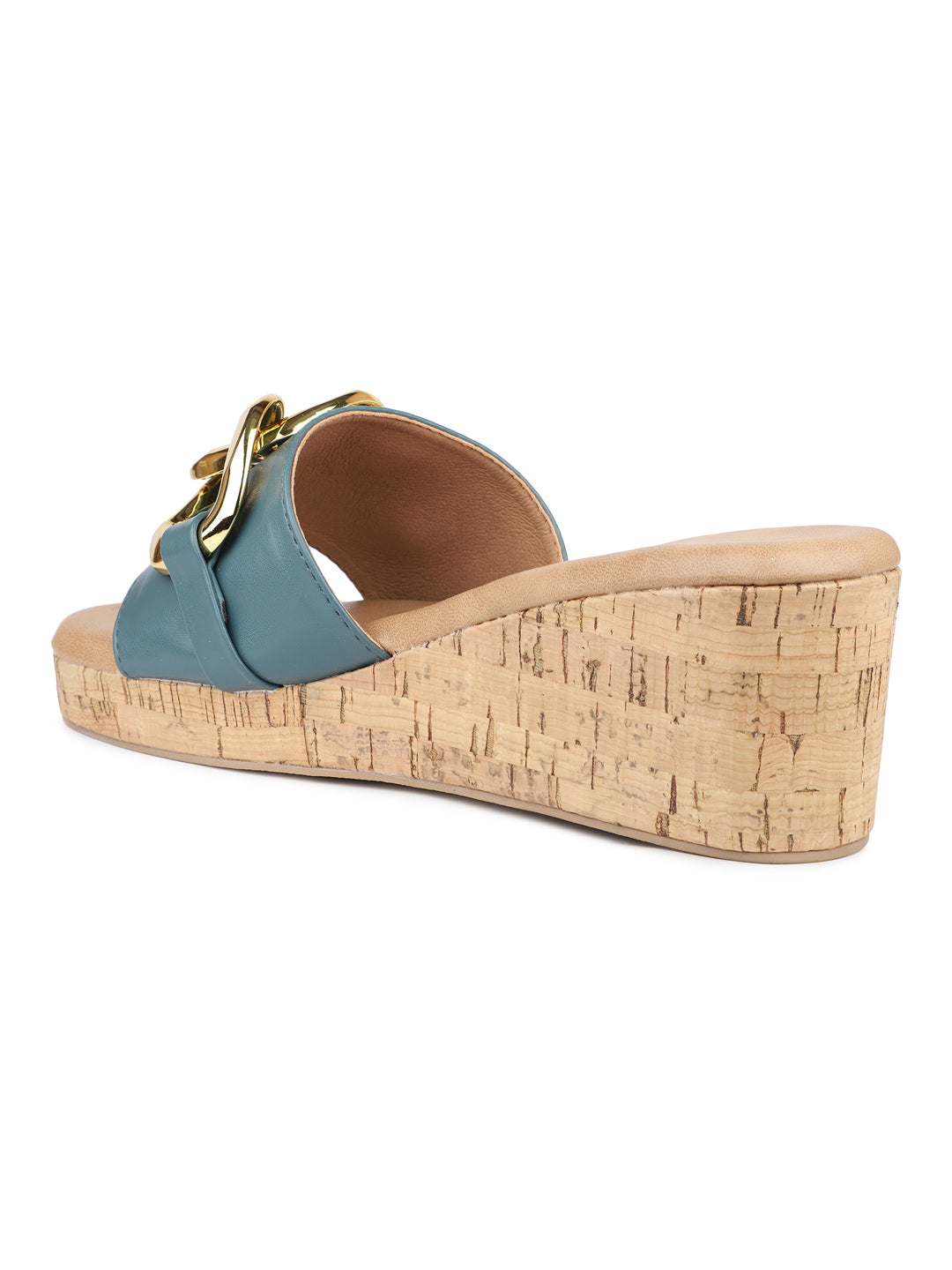 Cork Covered Platform with Oversized Chain Emblishment