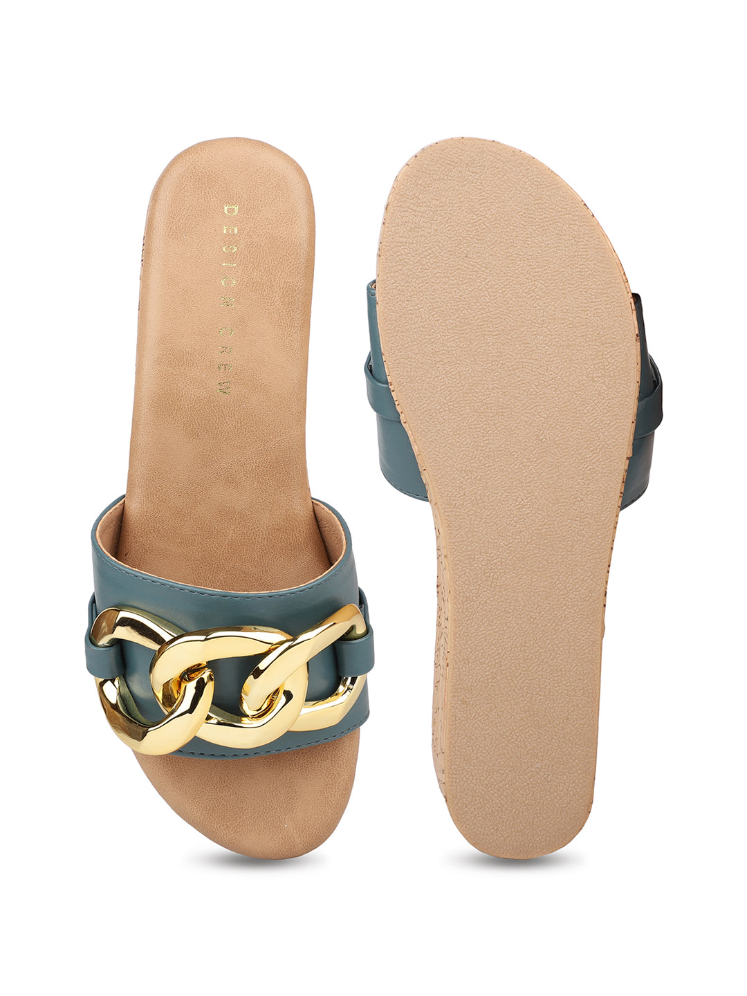 Cork Covered Platform with Oversized Chain Emblishment