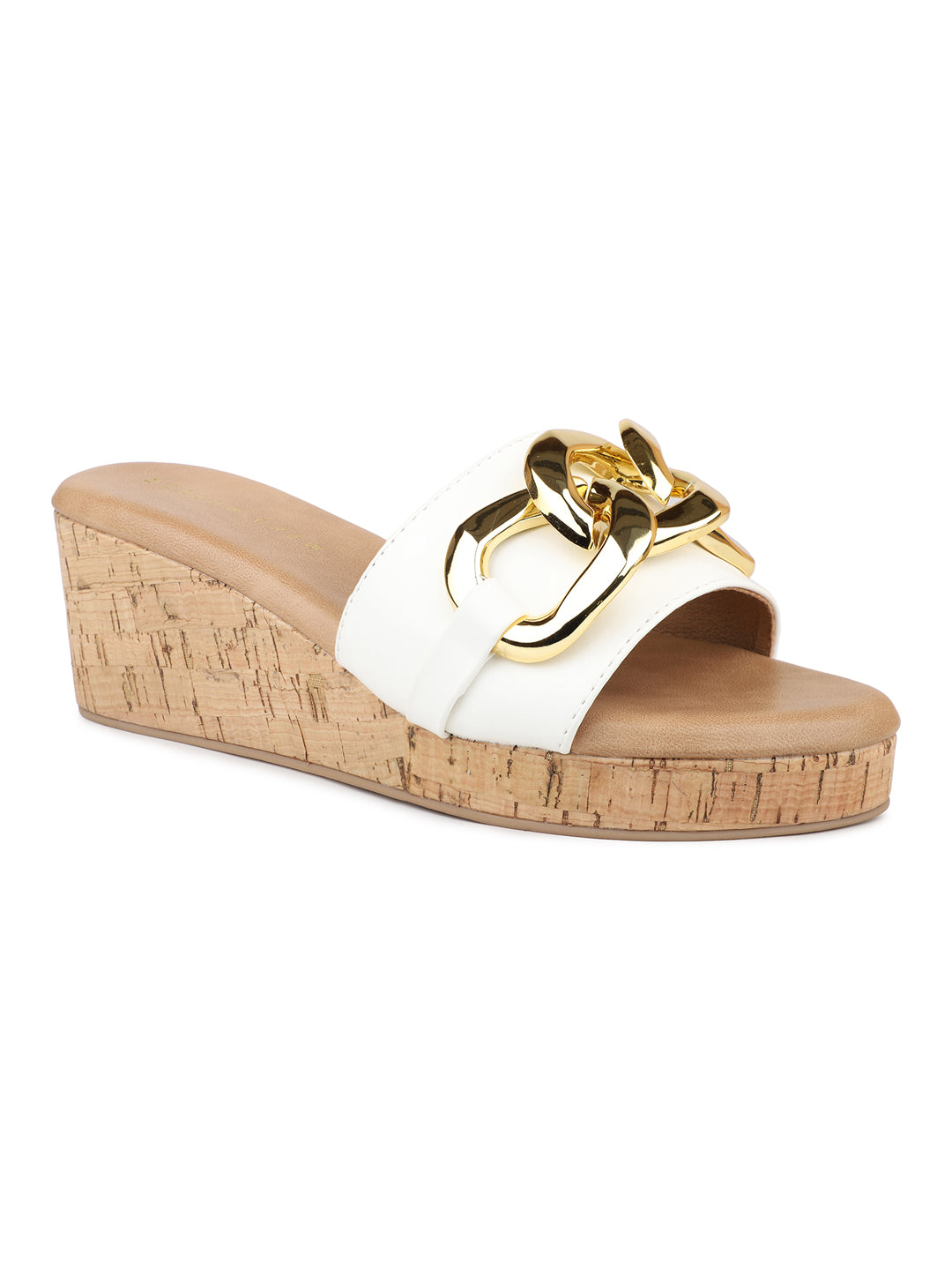 Cork Covered Platform with Oversized Chain Emblishment