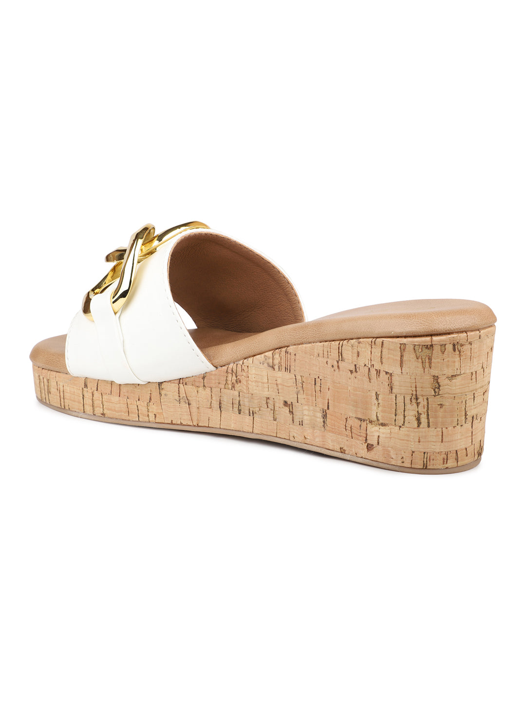 Cork Covered Platform with Oversized Chain Emblishment