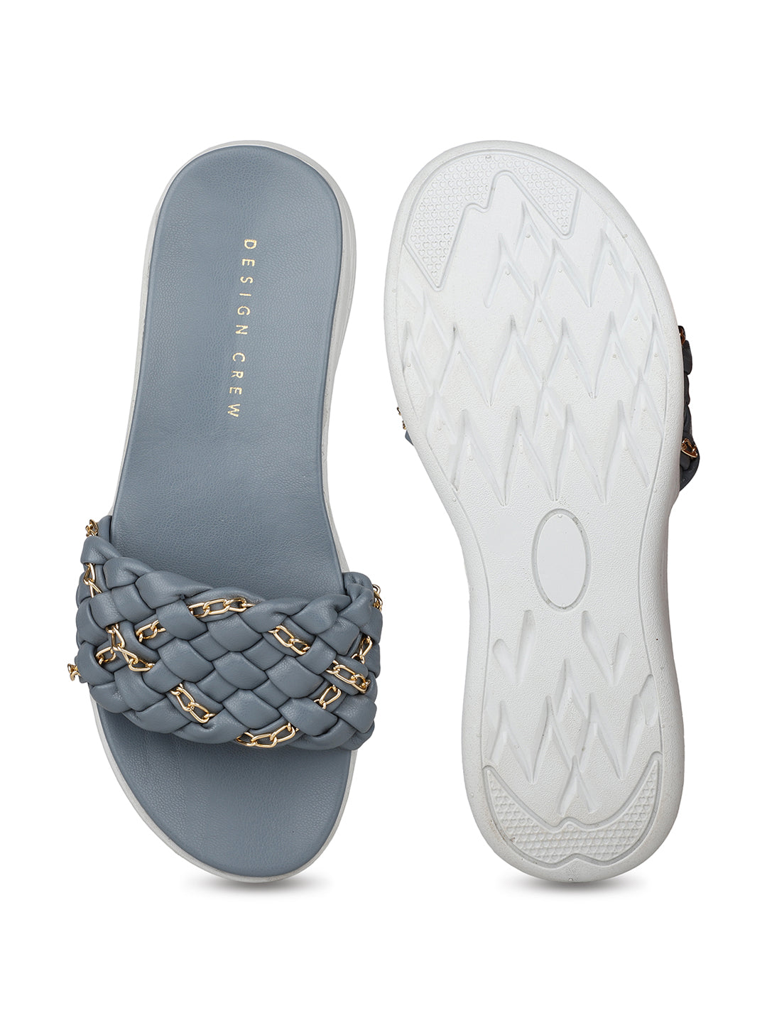 Braided Comfort Slides With Chain Details