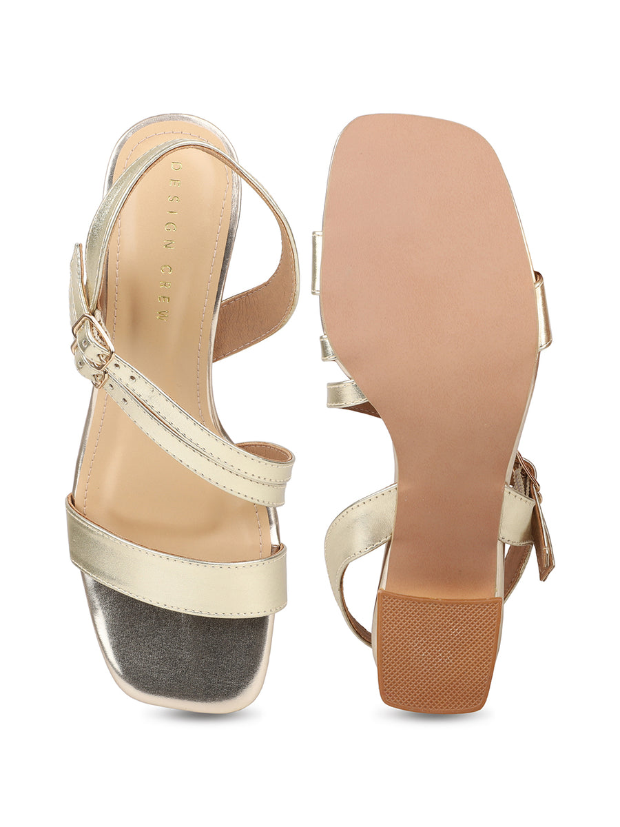 Modern Ankle Strap Sandal With Acraylic Heel