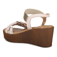 Classic Braided Sandal With Elastic Strap on a Platform sole