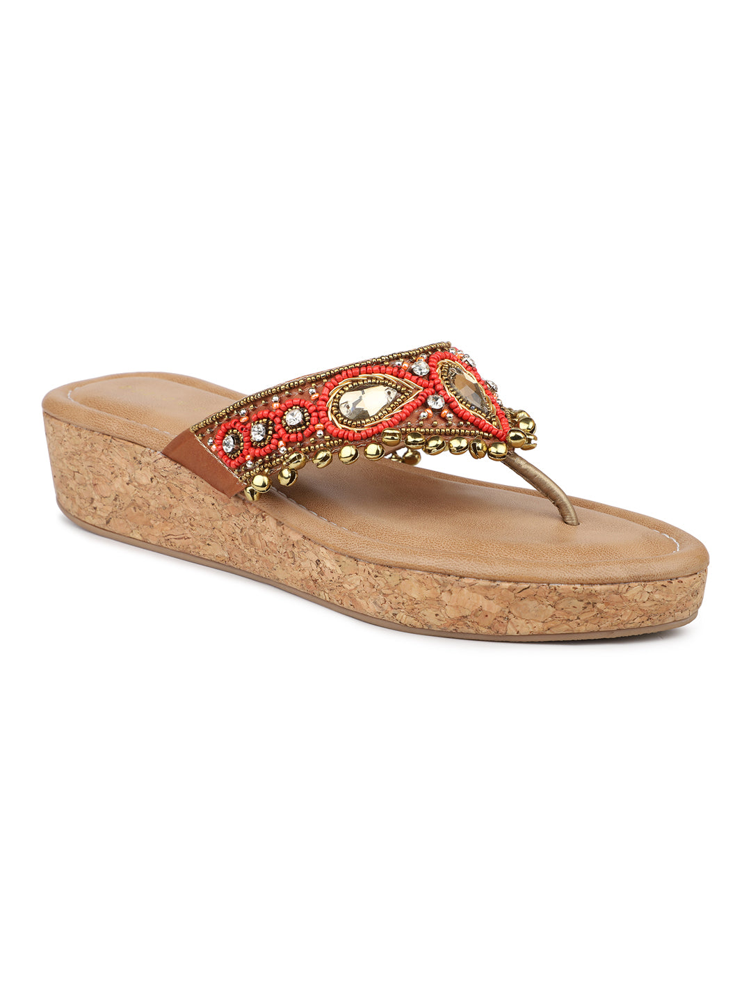 Embrioded Thong With Ghungroo Accent