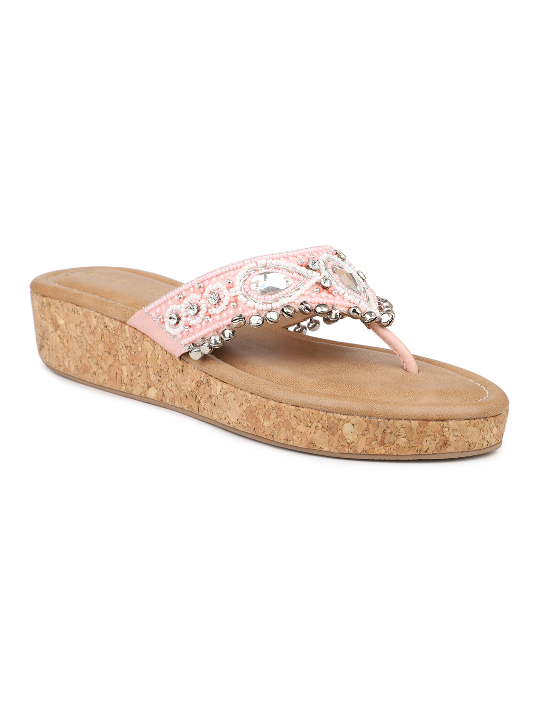 Embrioded Thong With Ghungroo Accent